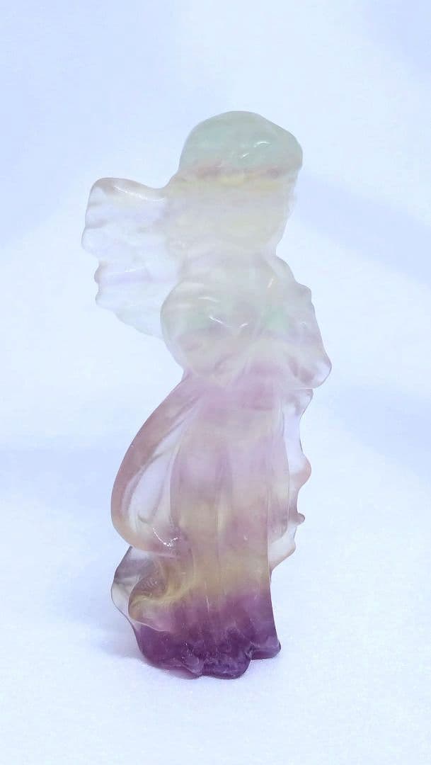 キャンディ フローライト　天使　（大）②　エンジェル　置物　カービング