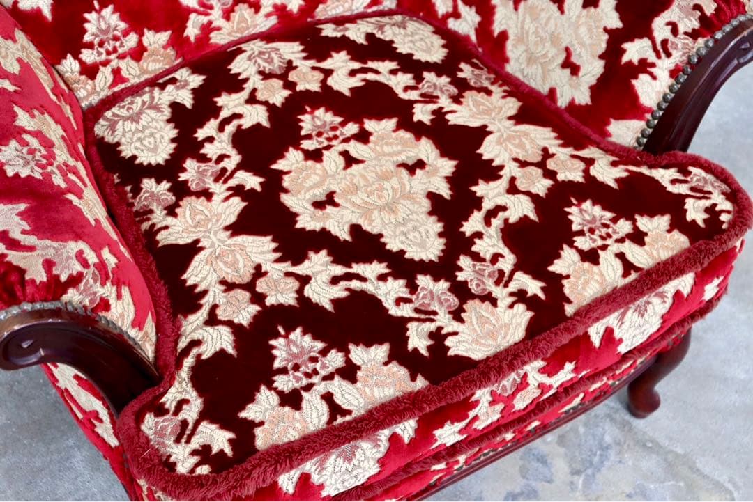 GMIH14A○イタリア製 金華山織 アームチェア 椅子 1人掛けソファ シング