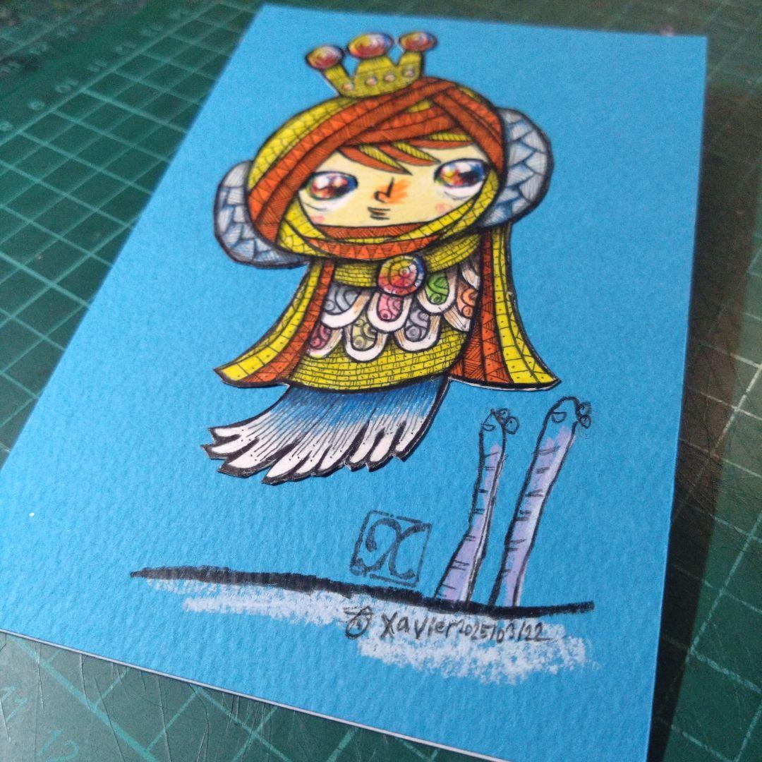 【ザビちゃん】【原画肉筆】疫病退散・アマビエさま