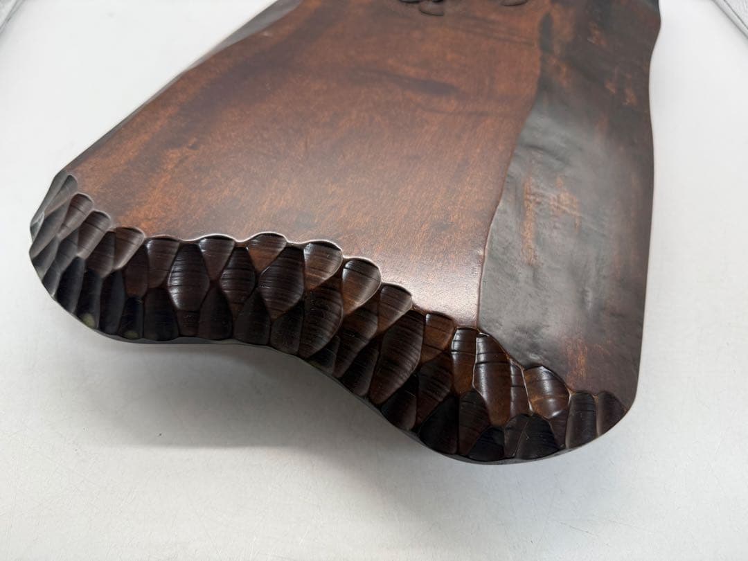 美品　軽井沢彫　桜　木製足付花台　茶道具　伝統工藝　送料込み251013