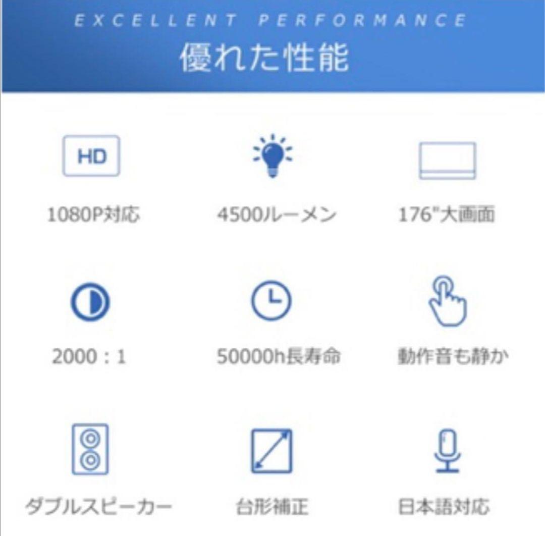 本日終了⭐高画質小型プロジェクター1080PフルHD 4500ルーメン豪華セット