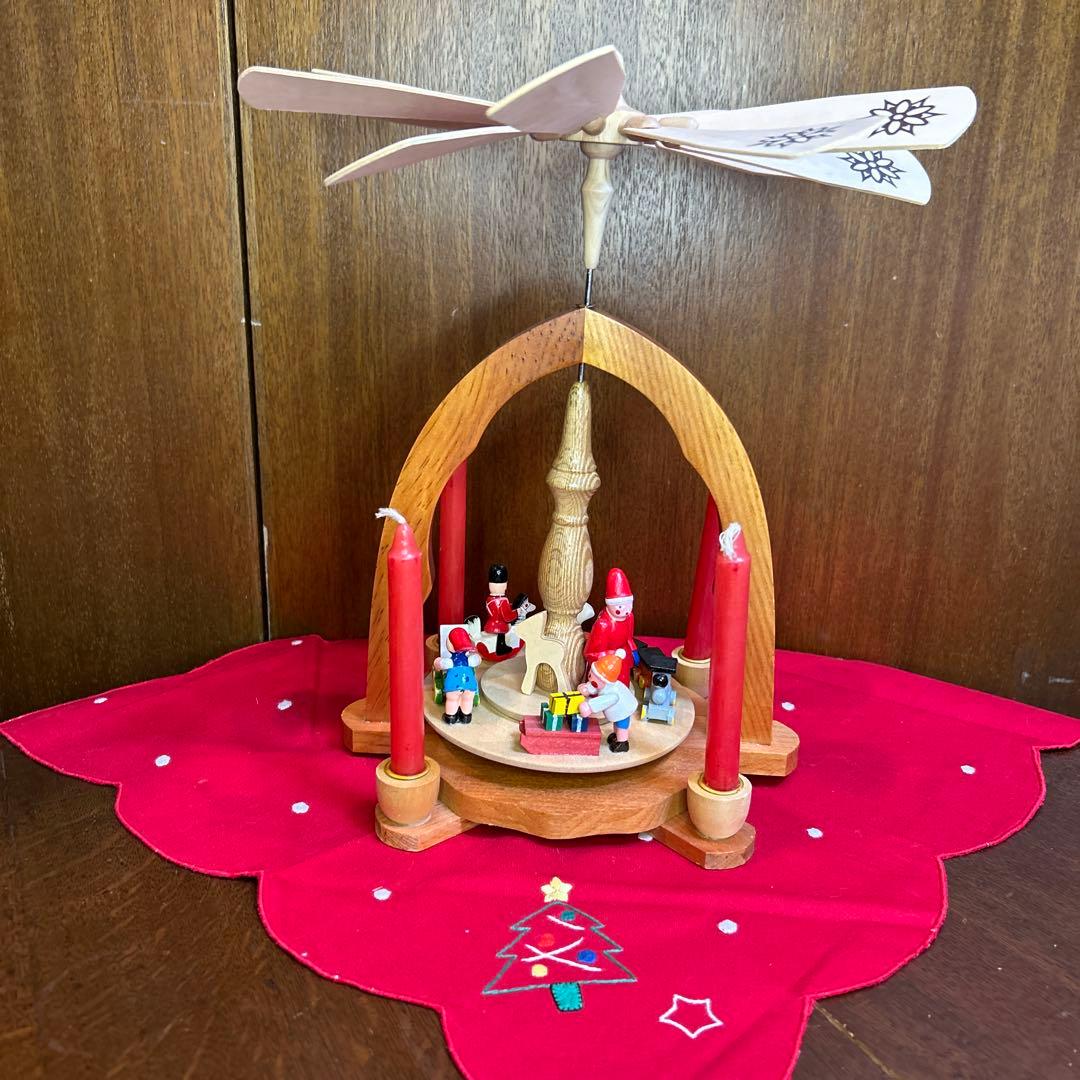 未使用ドイツザイフェン キャンドルウィンドミル/クリスマスピラミッド 箱付