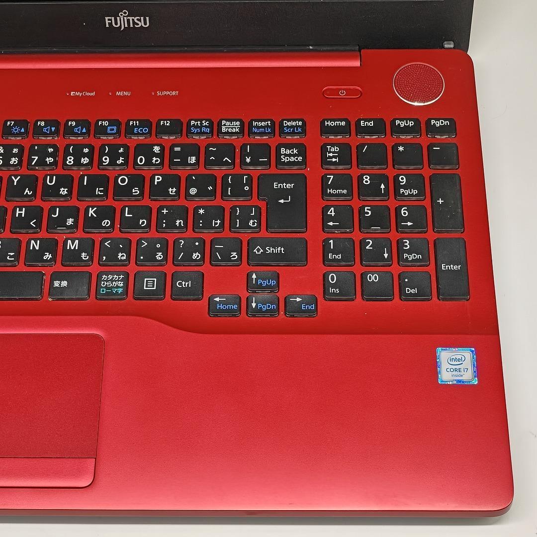 【富士通】AH53 高性能i7 SSD256GB 16GB レッド ノートPC