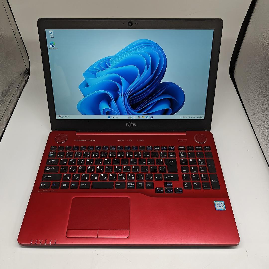 【富士通】AH53 高性能i7 SSD256GB 16GB レッド ノートPC