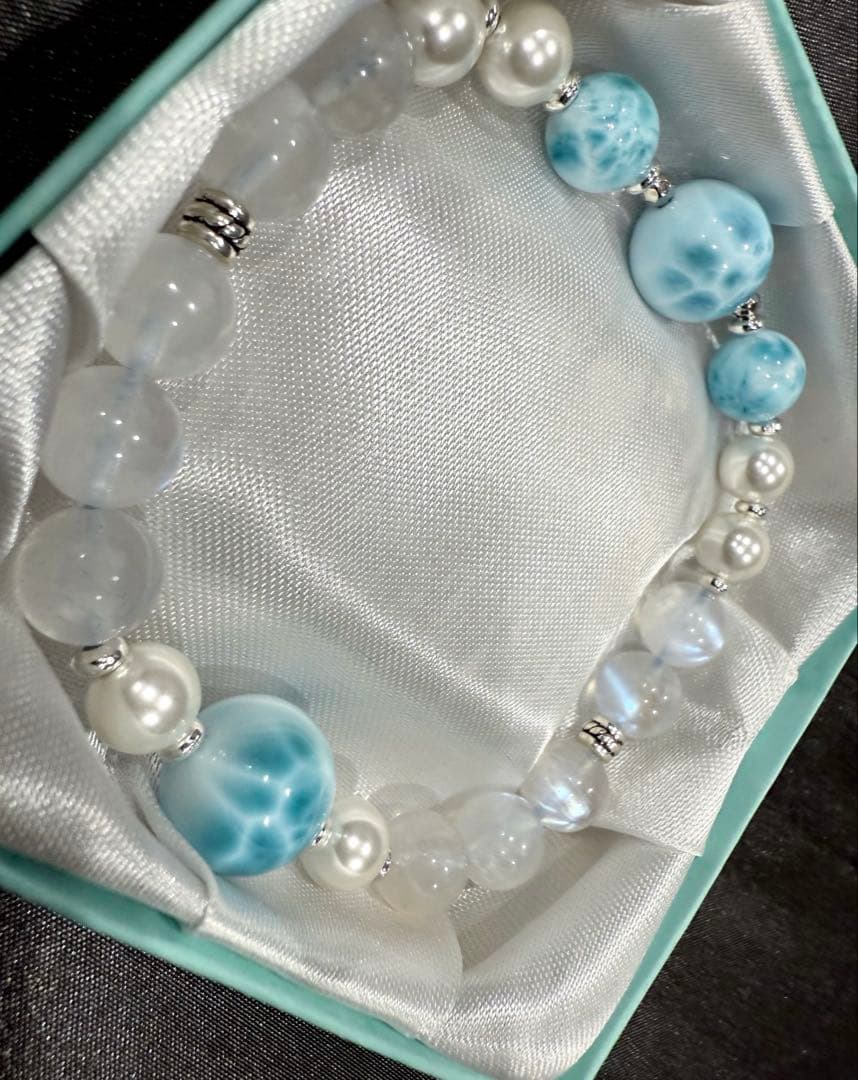 ※おもいで　【高品質•希少】ラリマーペンダントネックレスとブレスレットペア