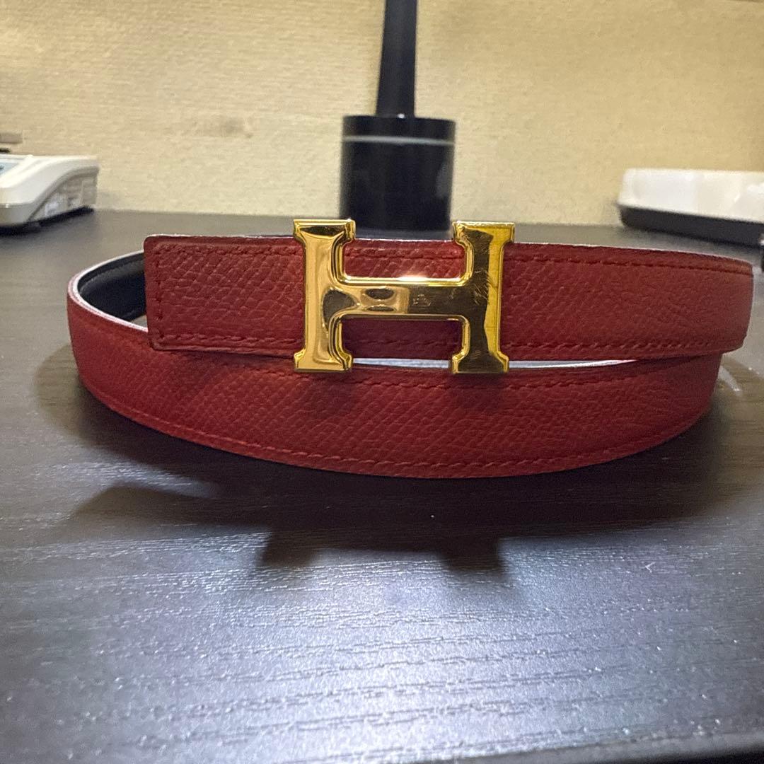 HERMES エルメス　ミニコンスタンスリバーシブルベルト70 ゴールド　美品