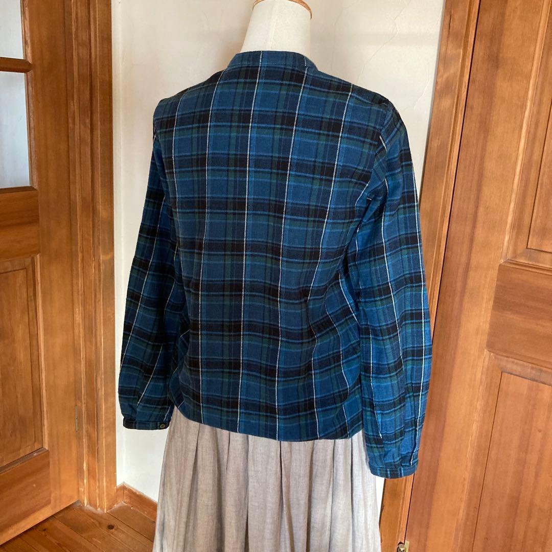 45R フォーティーファイブアール　フリル　ブラウス　チェック柄 サイズ2