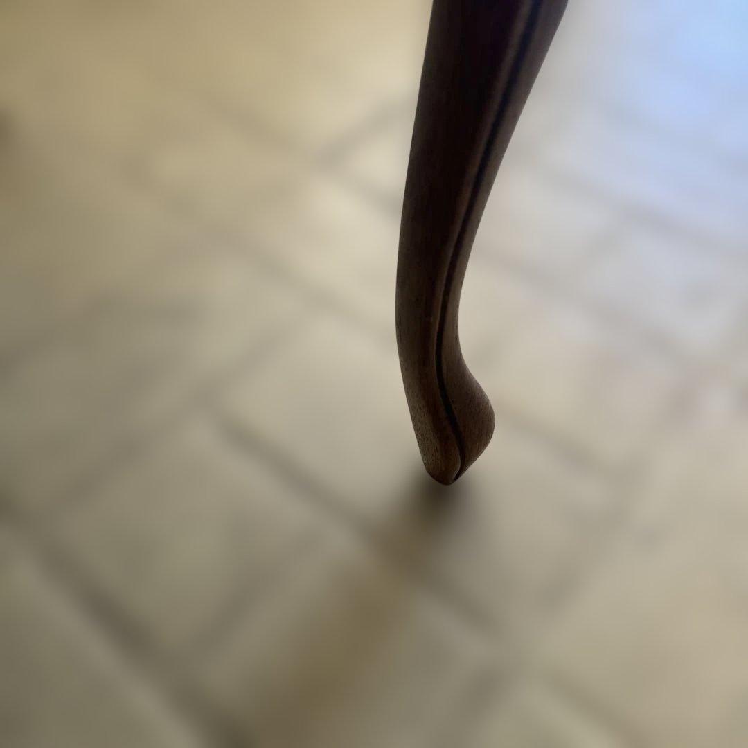 ラタンバック 木製ダイニングチェア　猫脚