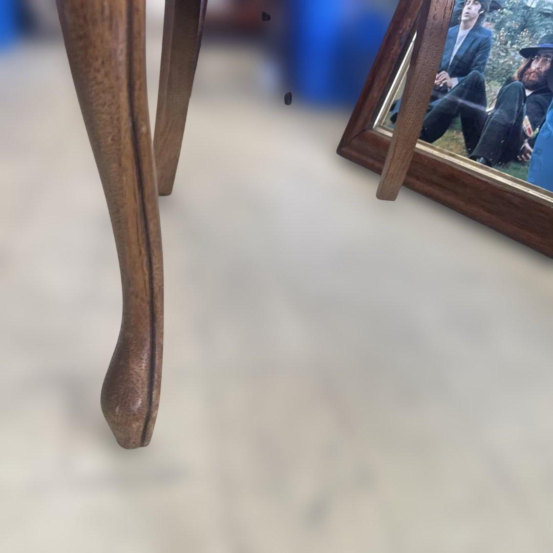 ラタンバック 木製ダイニングチェア　猫脚