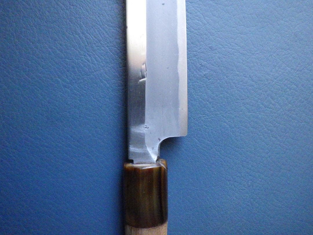 正本★和包丁★水牛柄ハガネ★本霞研ぎ済み★昭和ビンテージ★