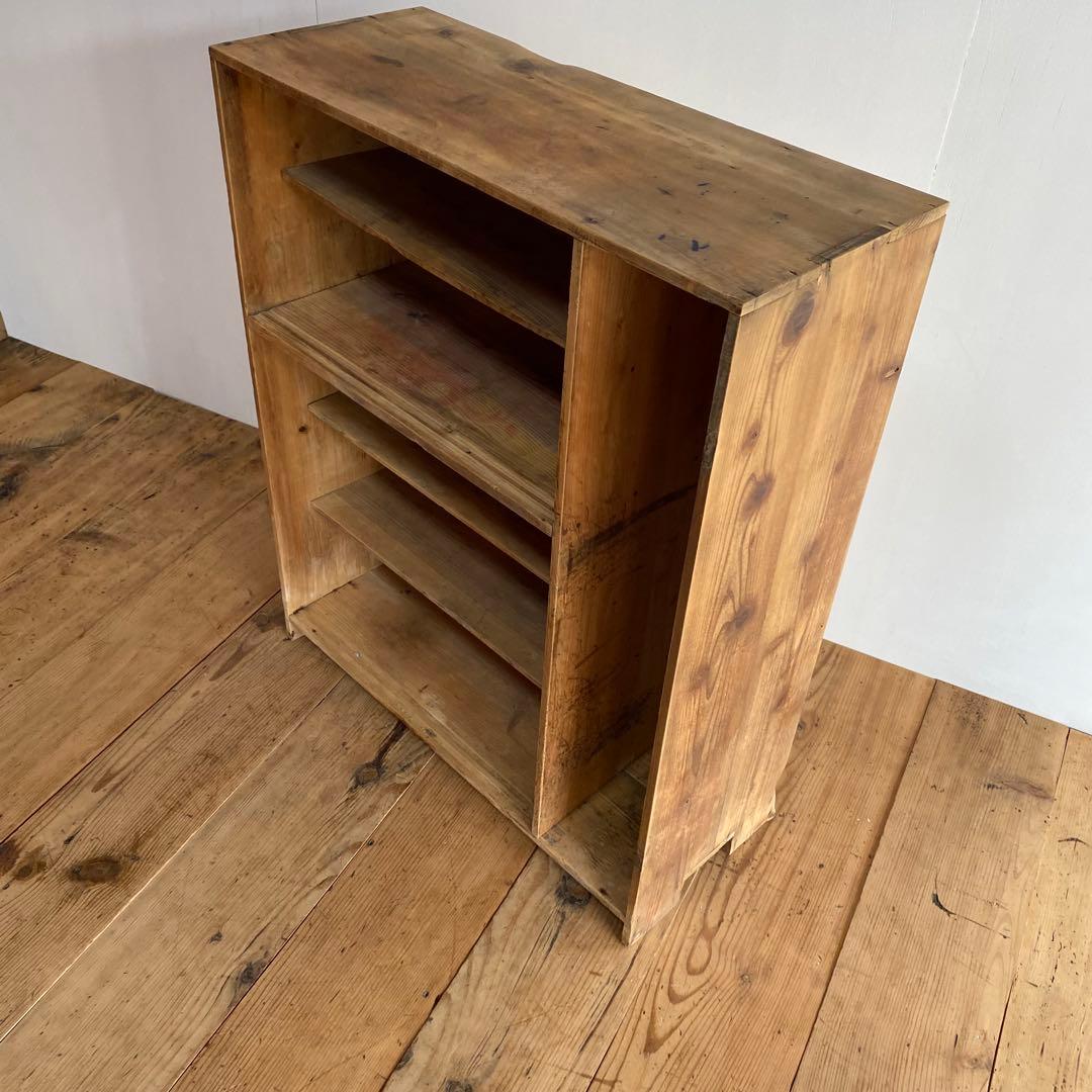 アンティーク チェスト 棚 食器棚 本棚 無塗装 z843