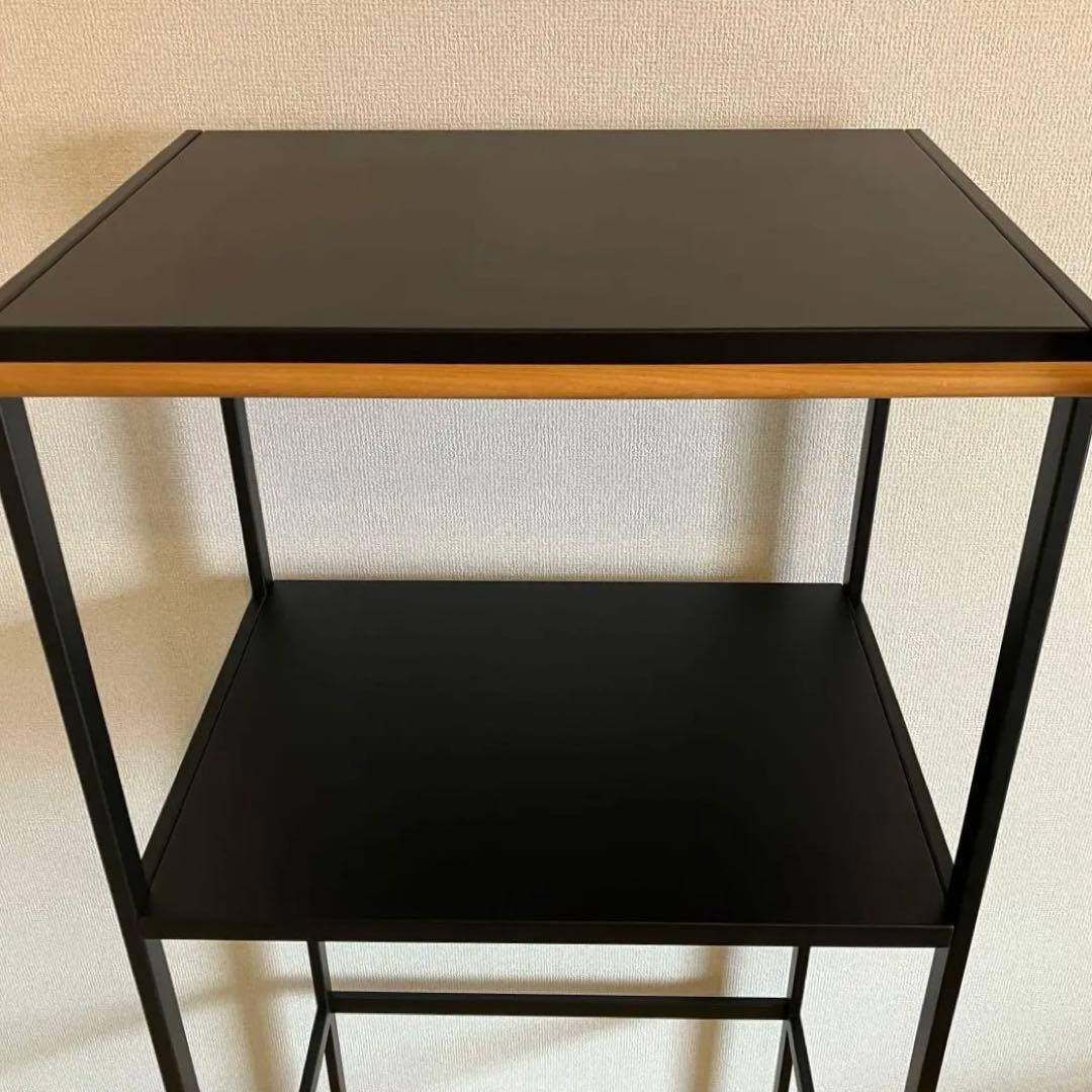 【tower】 山崎実業 ゴミ箱上ラック 電子レンジラック ブラック 送料込み