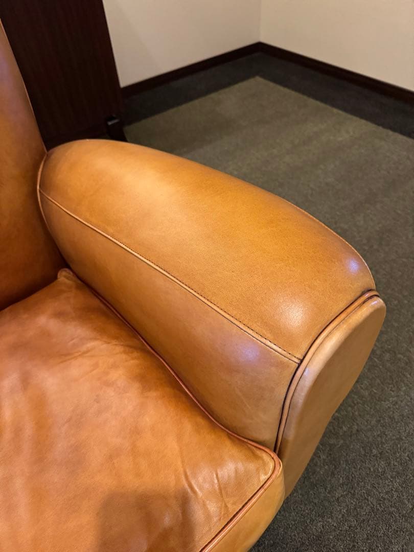 フレンチクラブチェア 本革 ヴィンテージ レザーソファ 高級 アンティーク