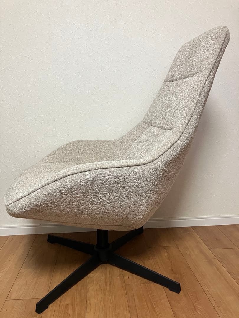 モダンデザイン ベージュファブリック 1人掛けソファ