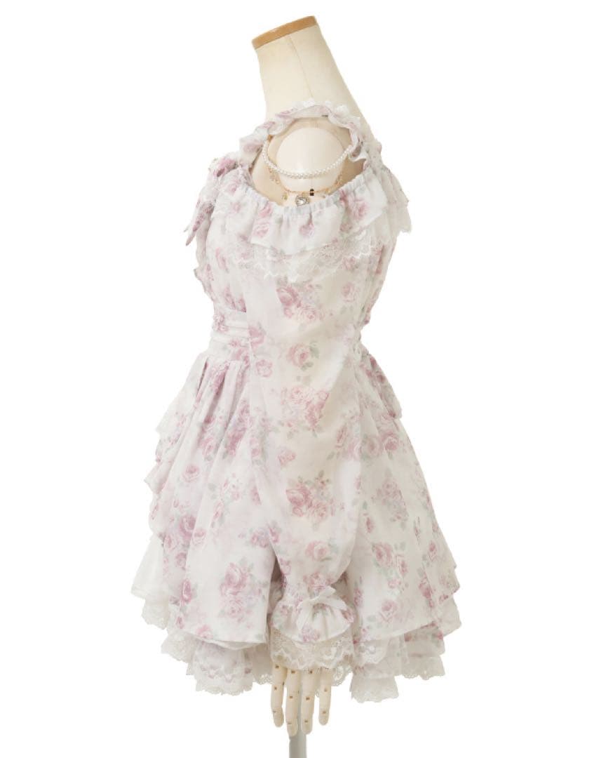 リズリサ ローズシフォン セットアップ ホワイト