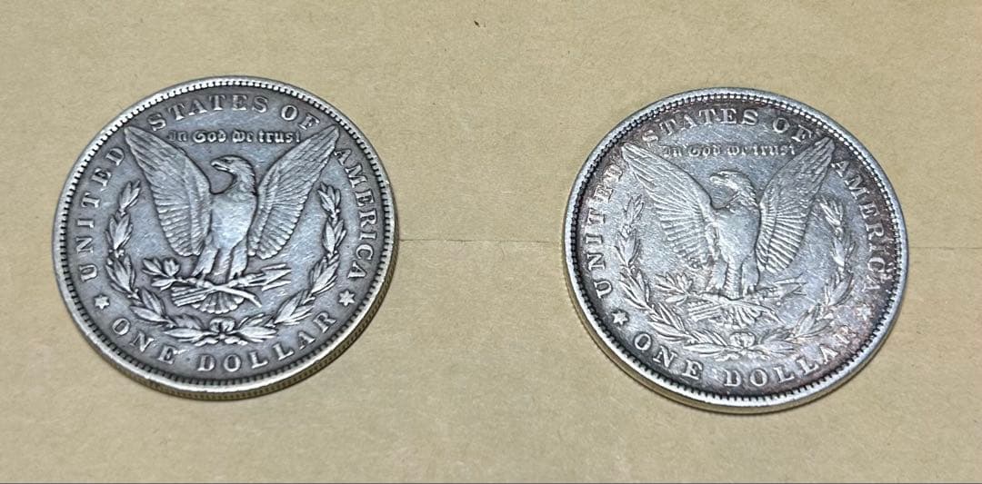 アメリカ1ドル銀貨 モルガンダラー 2枚セット 品位900 本物保証