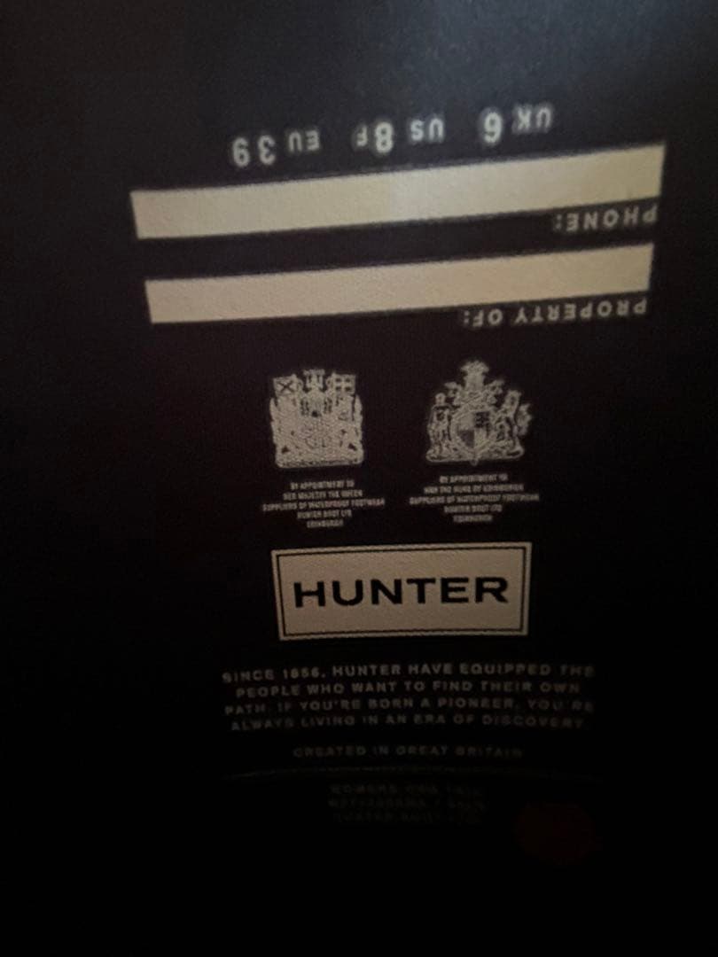 HUNTER ロングレインブーツ ネイビー バックル付き 25センチ