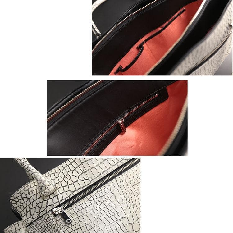 新品 定価14万円 CROIX  クロコダイル バッグ ホワイト系