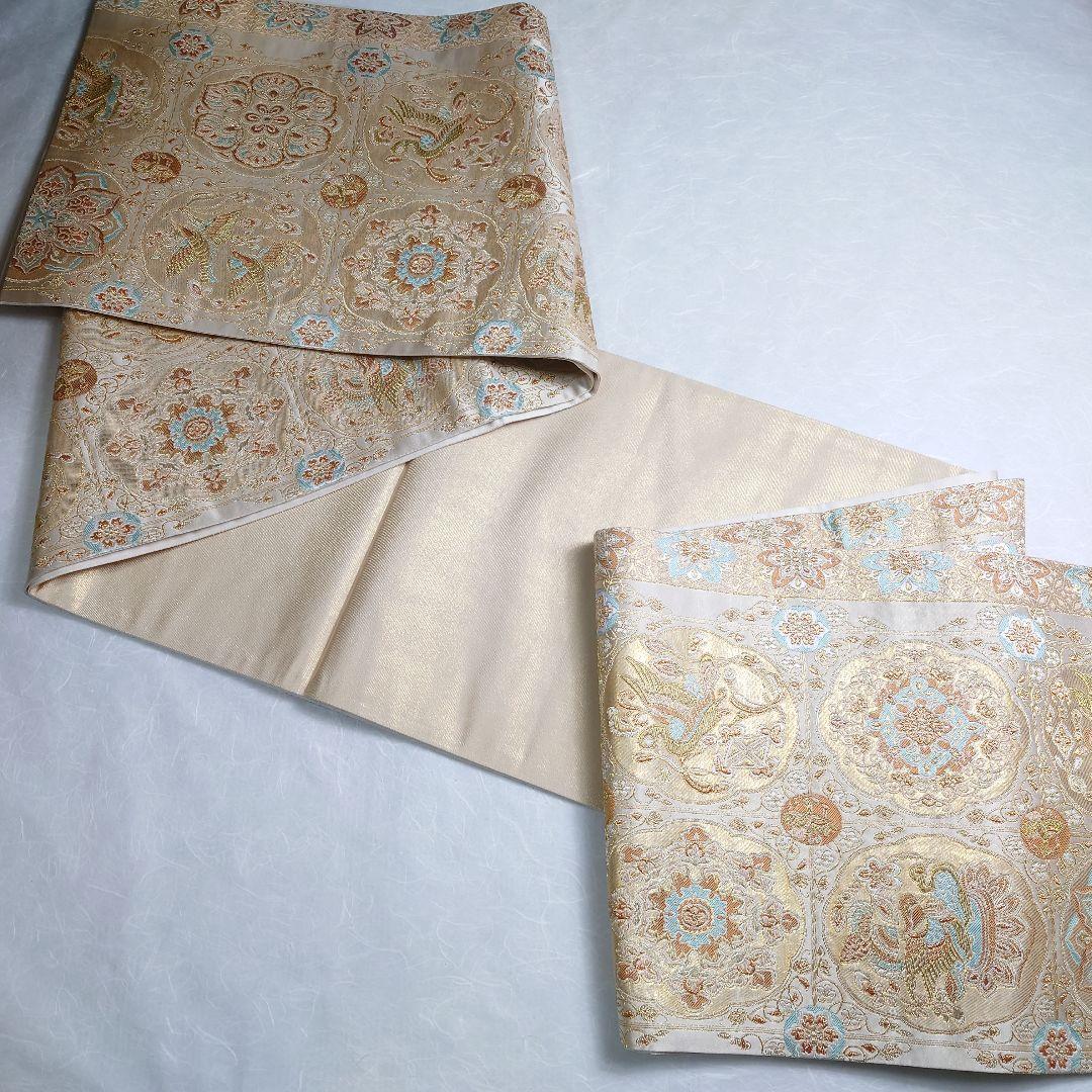 正絹 袋帯 六通柄 河村織物 手織 京華洛図案 極上 逸品 美品