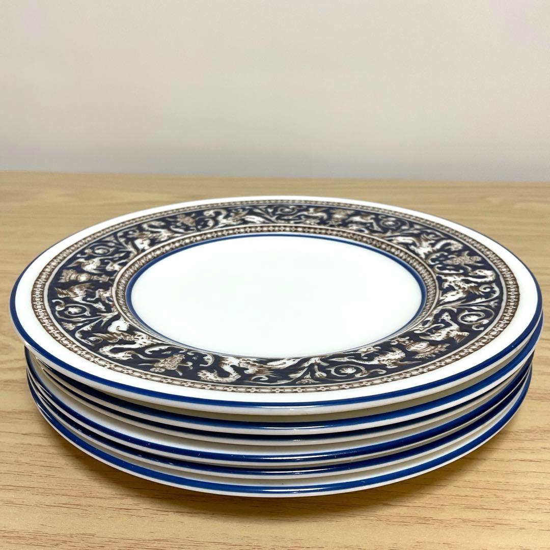 ウェッジウッド フロレンティーン　コバルト　約15.5cm プレート　6枚組