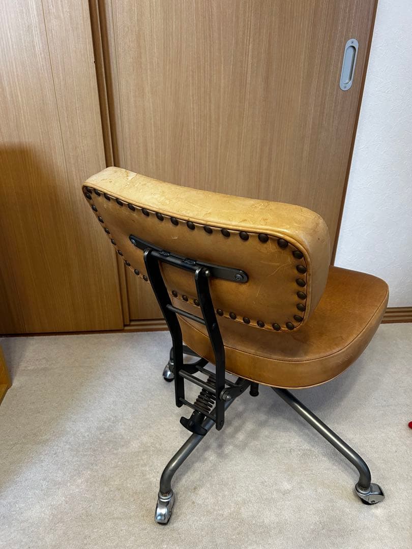 TRUCK FURNITUREブラウンレザーデスクワークチェア