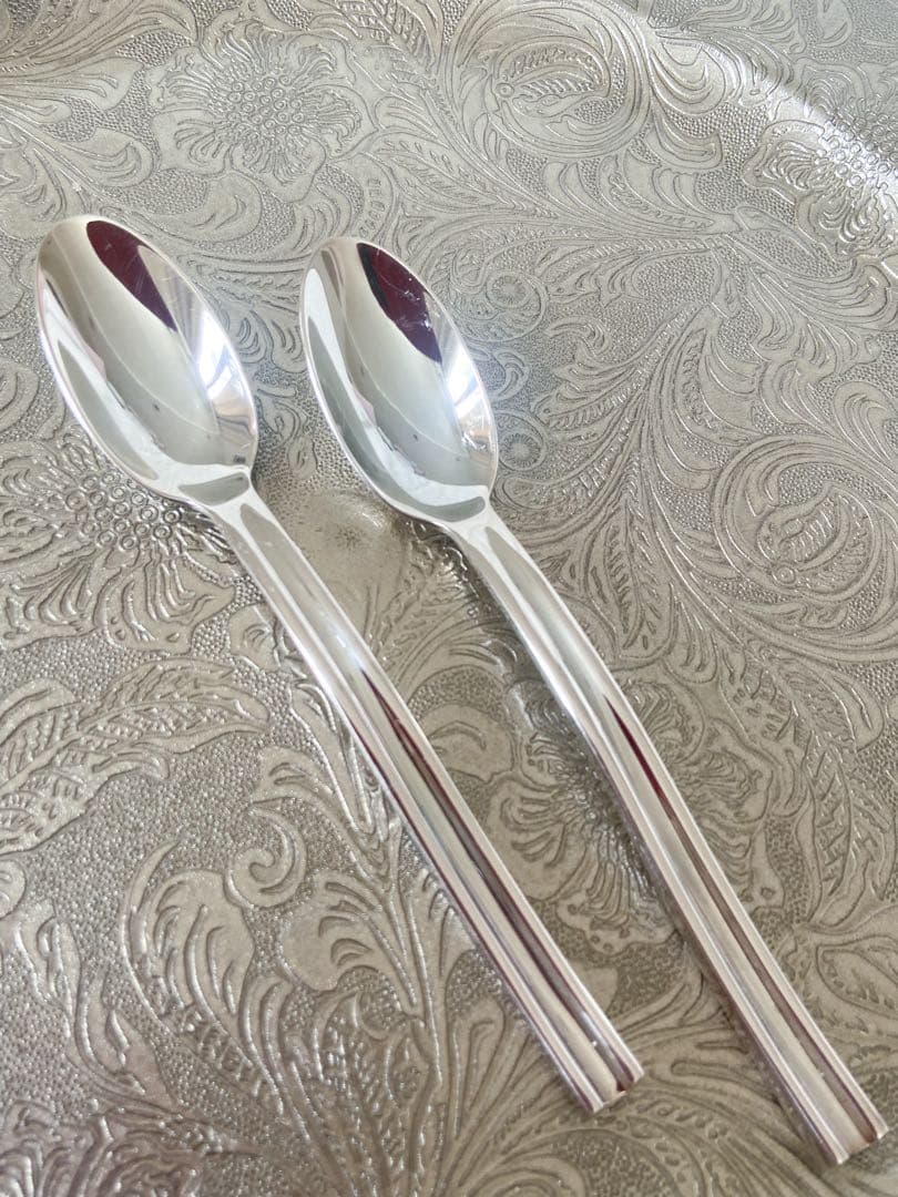 エルメス　Hデザイン　スプーン　シルバープレート　2本セット14センチ