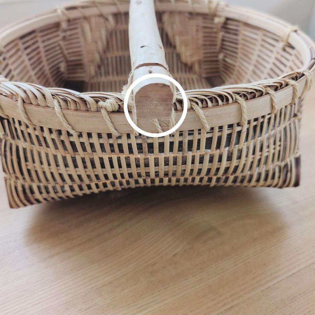 宮城県　『肥料振りかご』　篠竹　桜　かご