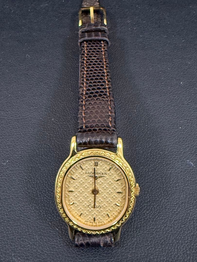 LONGINES アナログ時計 ゴールド/ブラウン 美品！
