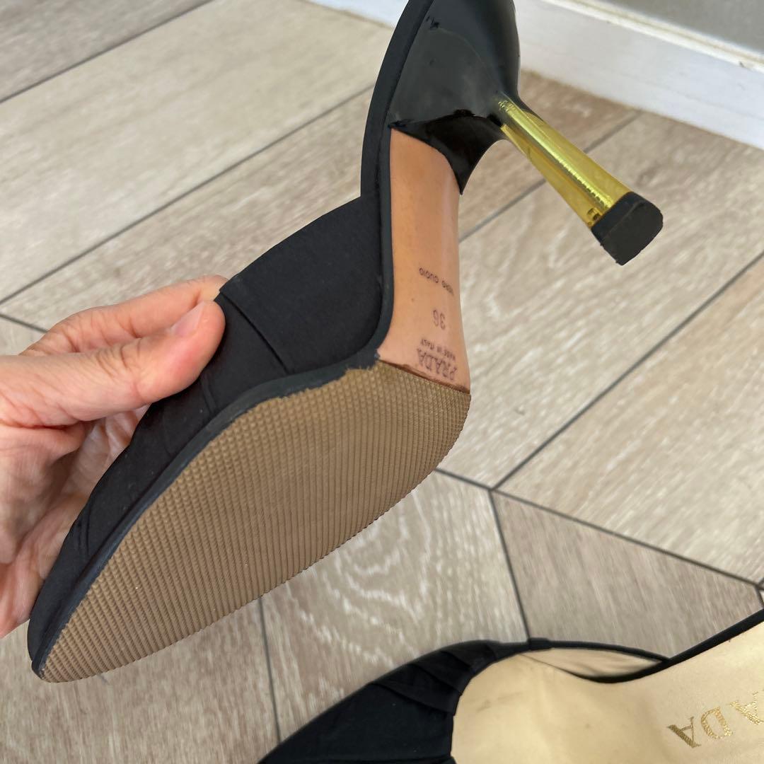 PRADA 黒 ミュール 36 結婚式　二次会　パーティー　サンダル　ブラック