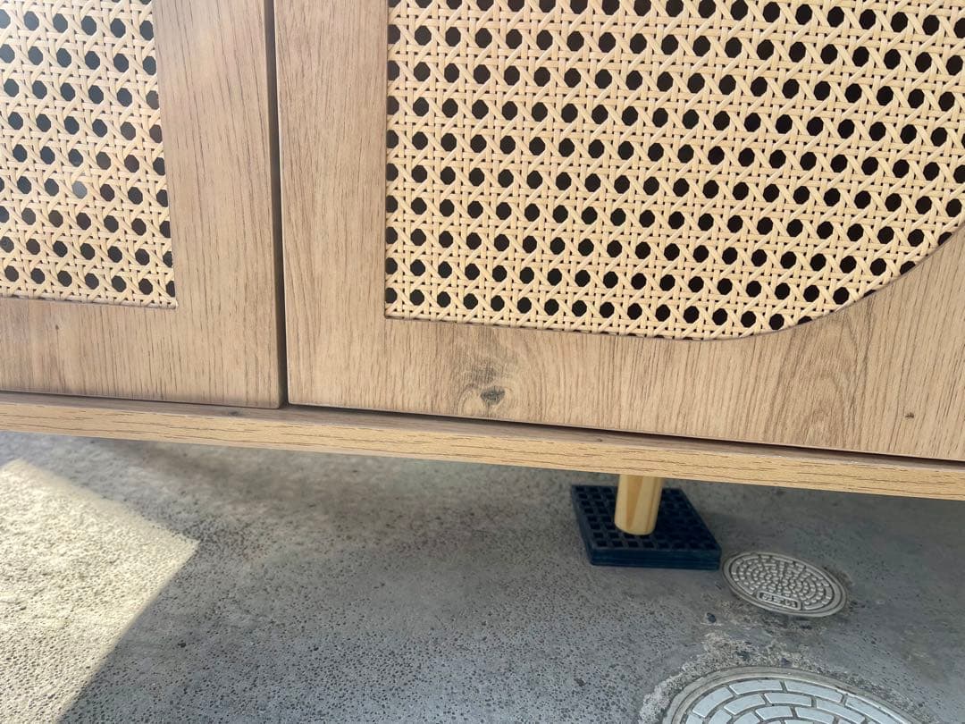 キャビネット サイドボード チェスト ラタン調 ラタン風 引き出し付き 収納棚