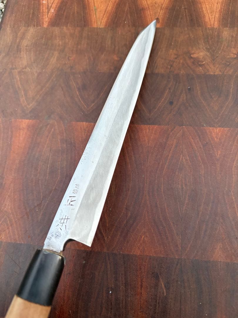 正本　切付　柳刃　7寸　210mm 包丁　白鋼　和包丁　刺身　水牛柄　研ぎ済