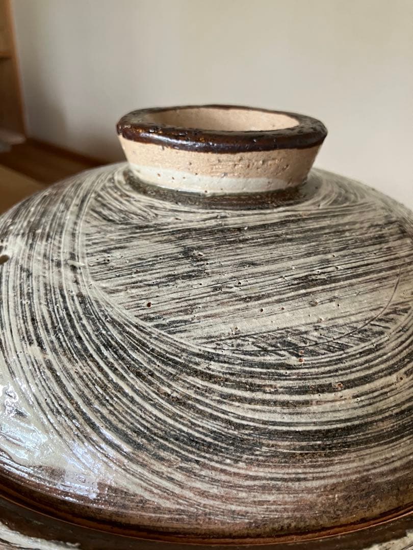 美品　伊賀土鍋 刷毛目 大 （約3～5人用）日本製 民芸