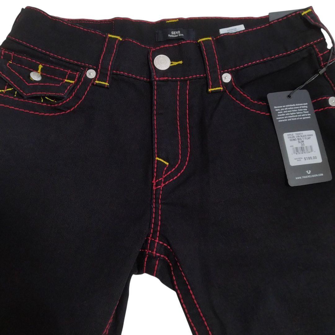 W30 ✨新品未使用 トゥルーレリジョン デニムパンツ ブラック ビッグT