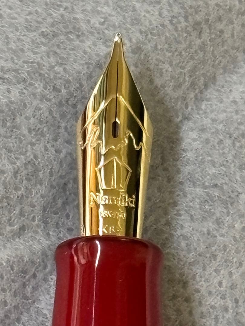Namiki 赤 万年筆 木箱付き　ペン先20号のB（太字）
