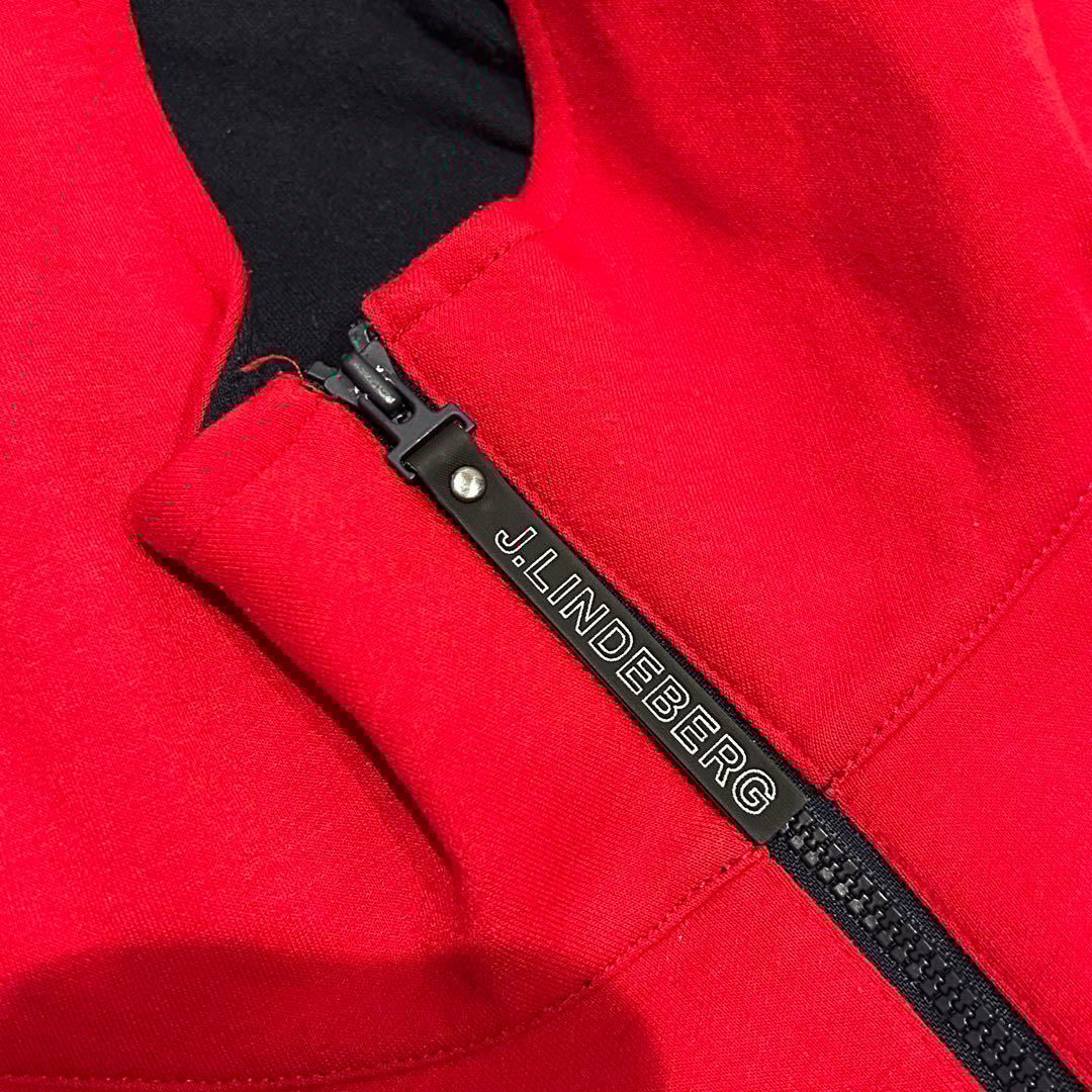 J.LINDEBERG MENS Jeff Hood 長袖　パーカー　レッド系