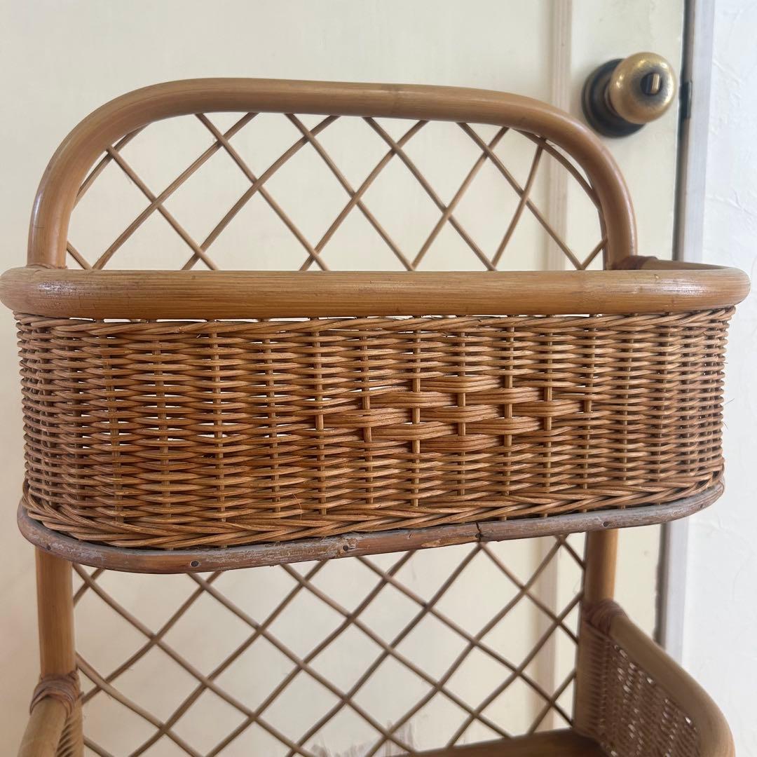 ☆アンティーク☆ ラタン　ラック　ボックス　マルチラック　バスケット　古道具