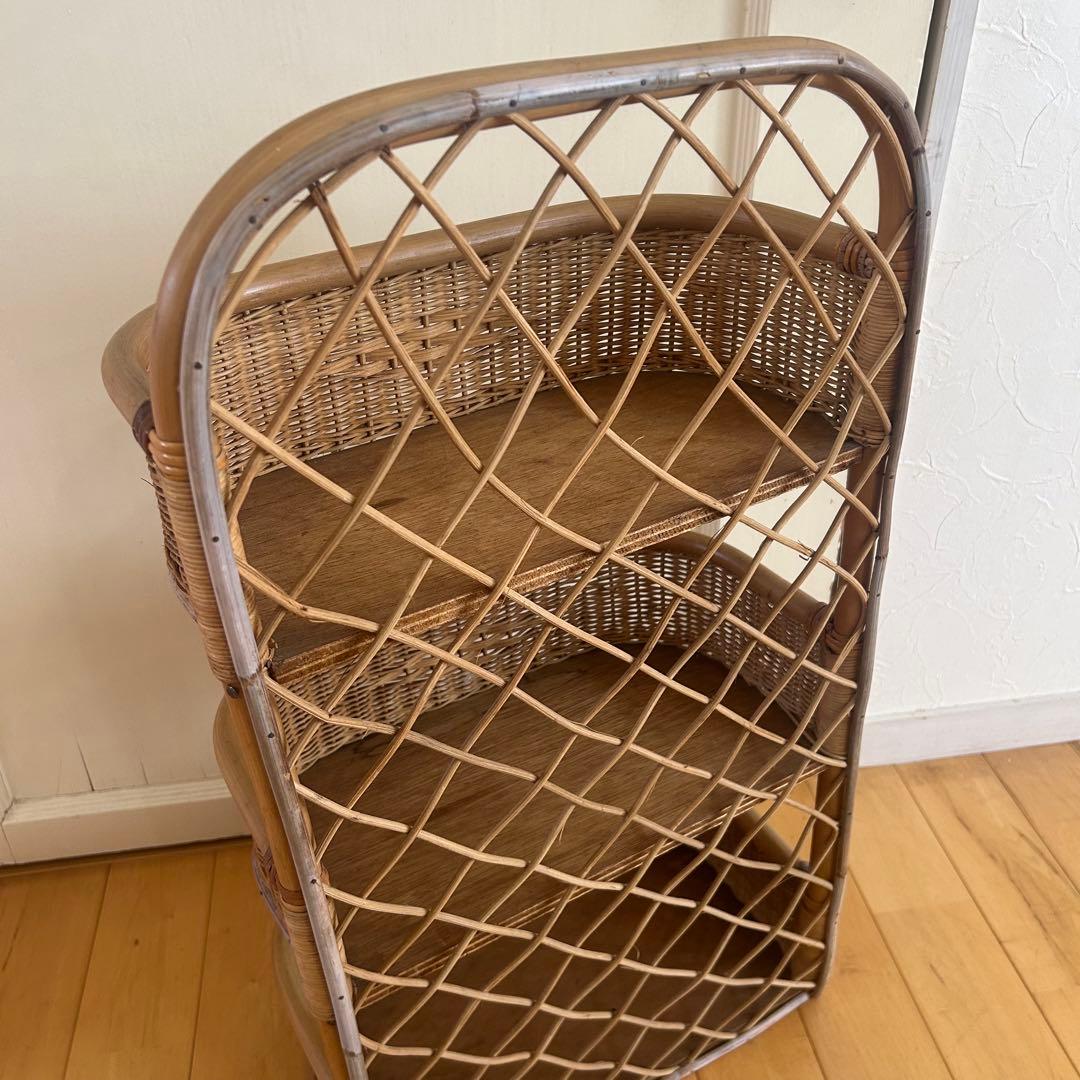 ☆アンティーク☆ ラタン　ラック　ボックス　マルチラック　バスケット　古道具
