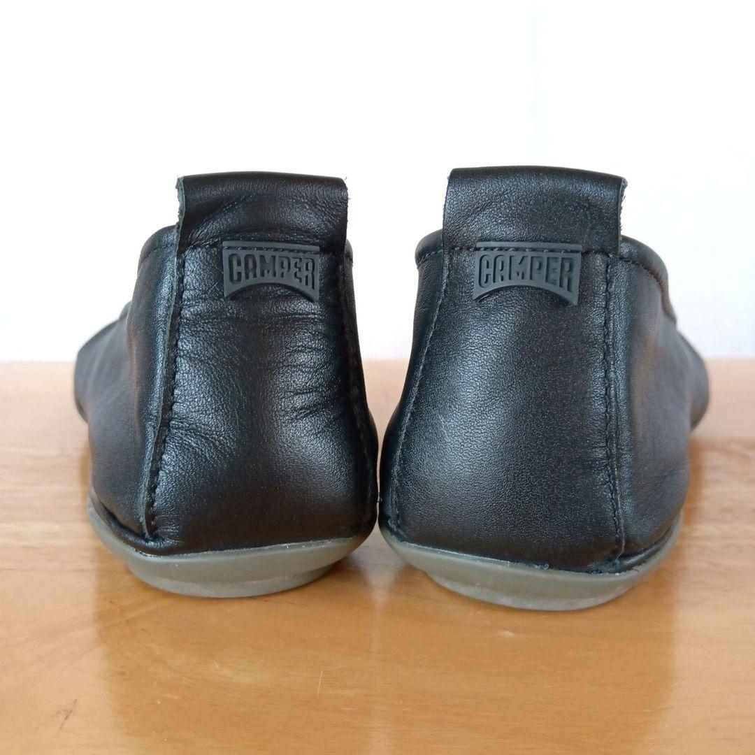 y*i様 美品◆CAMPER カンペール　パンプス　フラット　ギャザー　ブラック