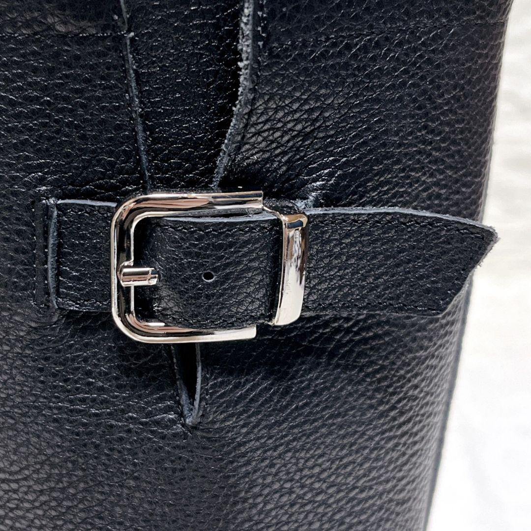 【極美品】ルタロン ミドル丈 ブーツ 22.5 エンジニア 黒 シボ感 金具