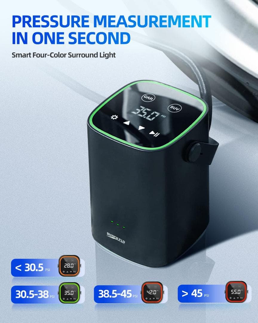 4500mAh エアコンプレッサー 電動エアポンプ 充電式 最大150PSI