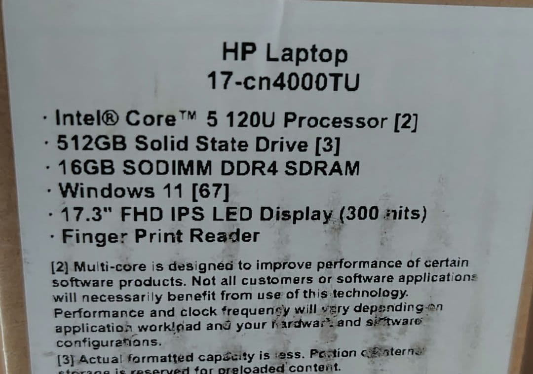 HP17.3インチ　ノートパソコン　17-cn4000TU