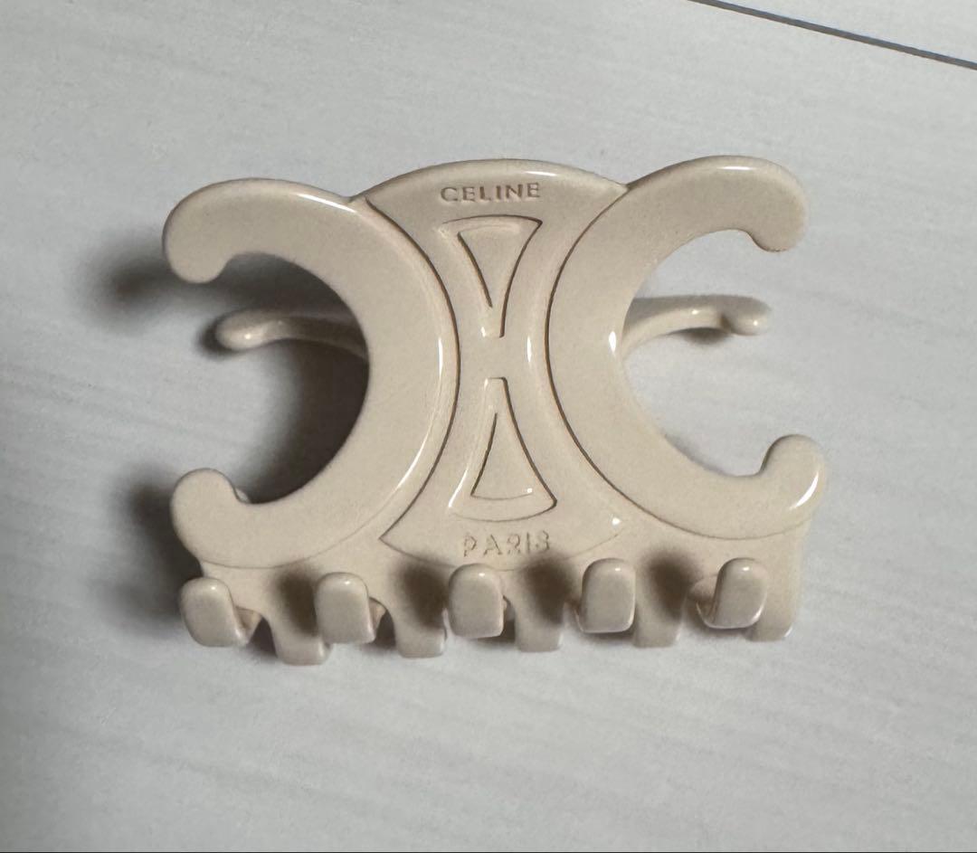 CELINE ラージ ヘアクロー / アセテート アイボリー