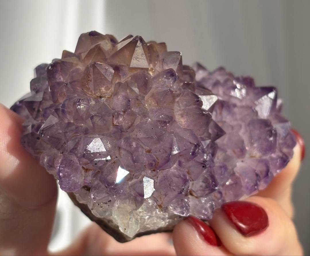 《高品質・紫陽花結晶》アメジスト×アメトリン＊ツインクラスター　レア　台座付き