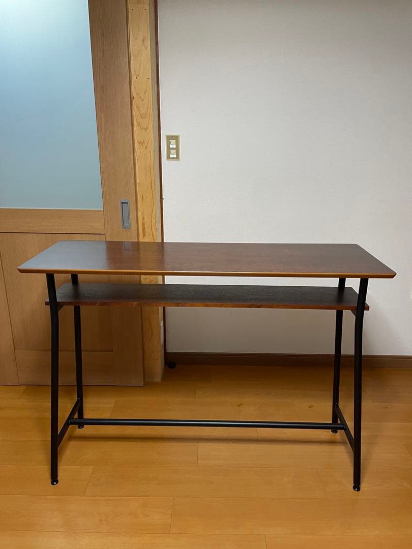 カウンターテーブル 天然木120×40 ブラウン