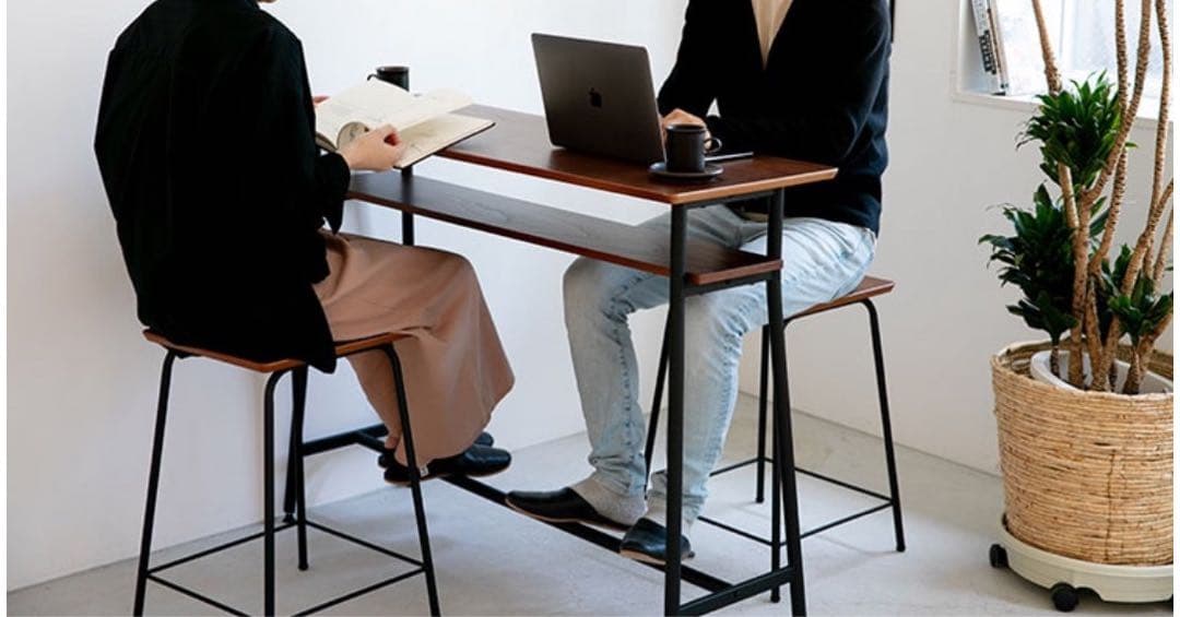 カウンターテーブル 天然木120×40 ブラウン