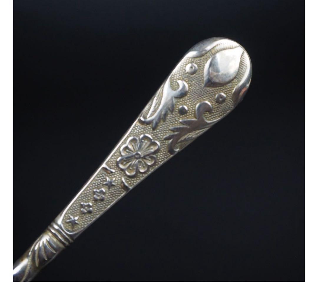 送料無料　時代物　銀製スプーン6本　台北栄安銀楼謹製　『台北栄安』刻印