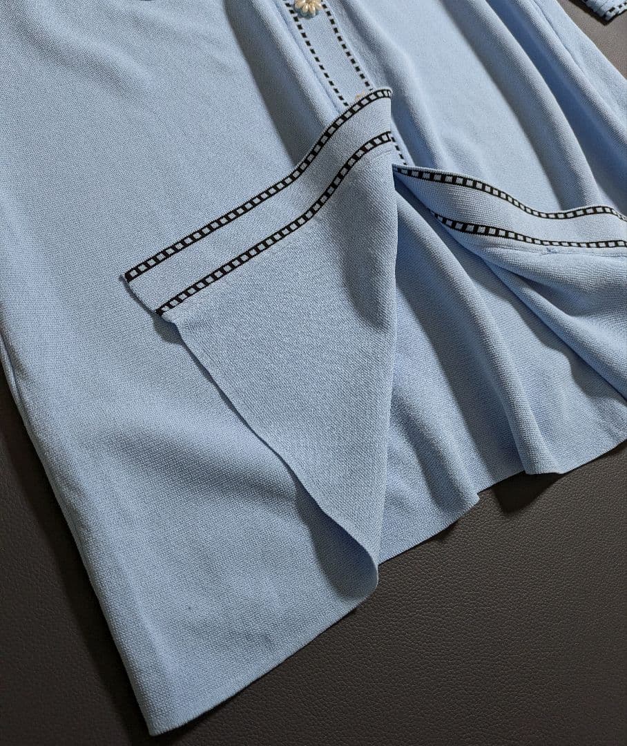 スーパービューティー／25SS 定価2.5万円 ビジューロングカーディガン水色