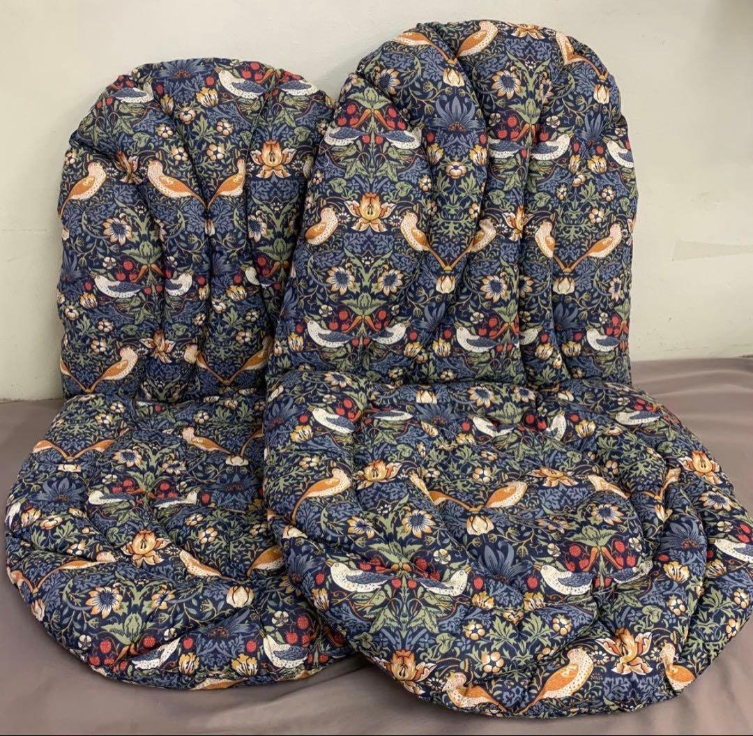 ダイニングシートクッション　ネイビー　4枚セット