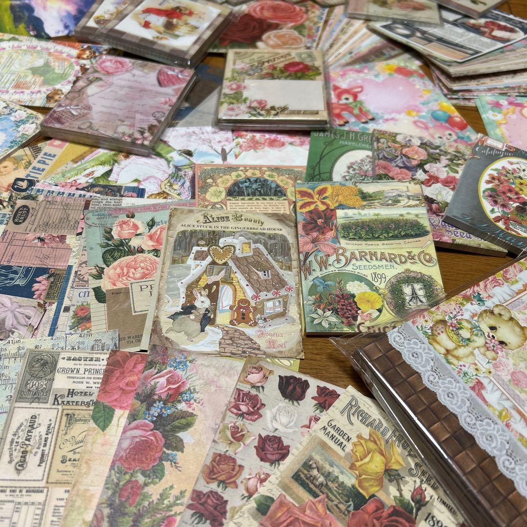 海外メモ　新品とおすそ分け用未使用品中古、多種類大量まとめ売り⭐️花柄多め、人物も