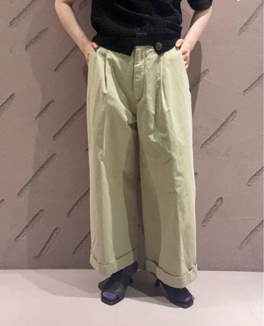 ＜6(ROKU)＞コットンチノワイドパンツ